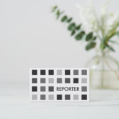 REPORTER (モダン正方形) 名刺 (スタンド正面)