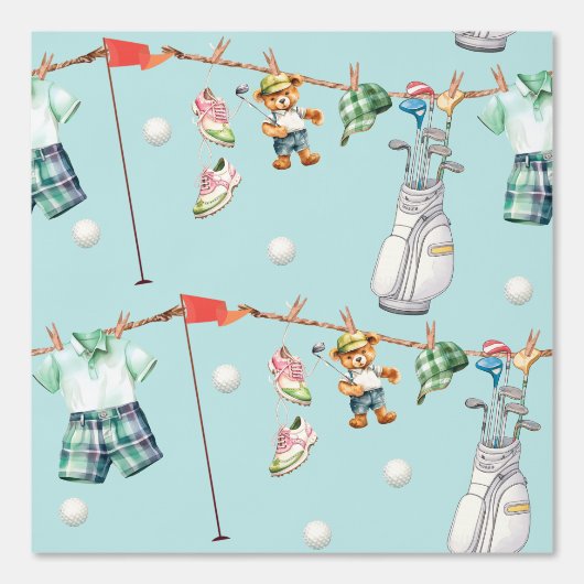 reppy Little Golfer Clothesline on light blue 壁紙 (正面)