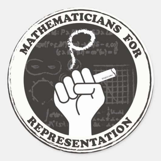 Representationステッカーの数学者 ラウンドシール (正面)