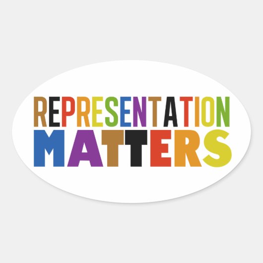 Representation Matters レインボーダイバーシティ 楕円形シール (正面)
