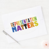 Representation Matters レインボーダイバーシティ 楕円形シール (封筒)