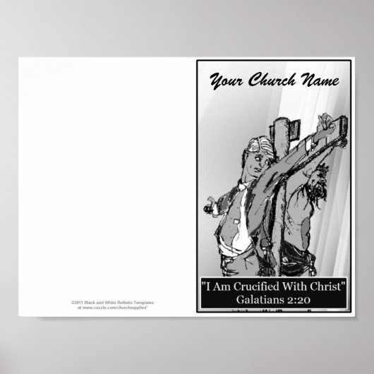 Reprintable Church Bulletin Master Template ポスター (正面)