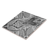 Reproヴィンテージジオメトリグレーフローラタイル タイル (側面)