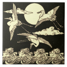 Reproヴィンテージミントンブラックとホワイトイングリッシュタイル