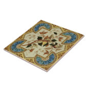 Repro後期ビクトリアン転送ウェアブルー金ゴールド果実 タイル (側面)