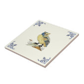 Repro 1700sアンティークハンド色彩の鮮やかデルフトフクロウ タイル (側面)