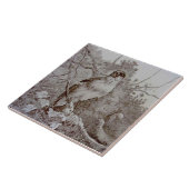 Repro 1886ミントンセピアトランスフェアウェアバードアートTIle タイル (側面)