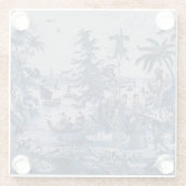 Repro Chinoiserie Delft Blue and White ガラスコースター (裏面)