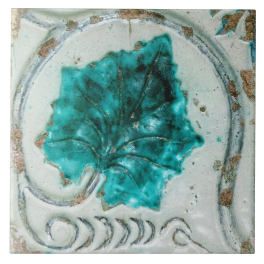 Repro Geometric スペインの Azulejos Blueフローラタイル タイル (正面)