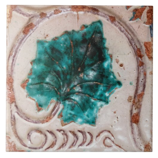 Repro Geometric Azulejos Green Leafフローラ タイル (正面)