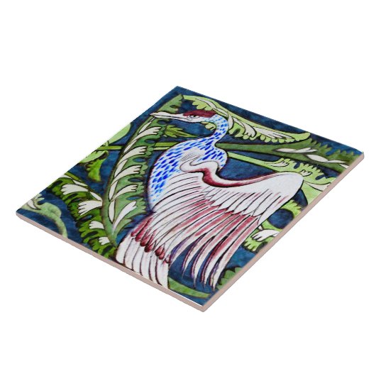 Repro Wm De Morgan Heron (Pairs with Data Eagle) タイル (側面)