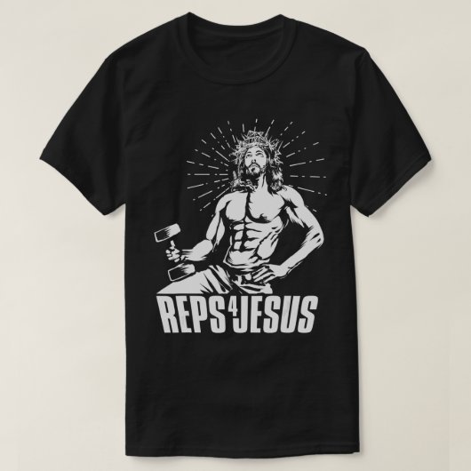 Reps おもしろい 4 Jesus重量挙げジム動機Gi Tシャツ (デザイン正面)