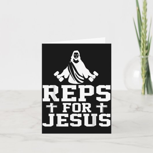 Reps For Jesus Funny Christian Gym Fitness Biceps  カード (正面)