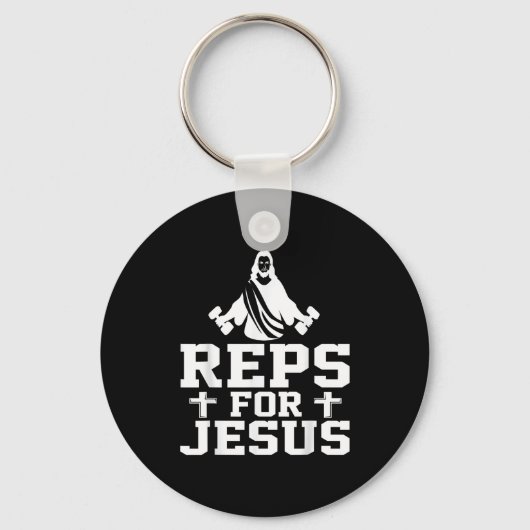 Reps For Jesus Funny Christian Gym Fitness Biceps  キーホルダー (正面)