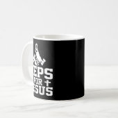 Reps For Jesus Funny Christian Gym Fitness Biceps  コーヒーマグカップ (正面左)