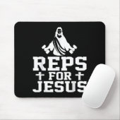 Reps For Jesus Funny Christian Gym Fitness Biceps マウスパッド (マウス)