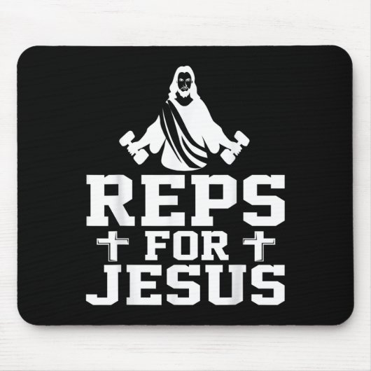 Reps For Jesus Funny Christian Gym Fitness Biceps マウスパッド (正面)