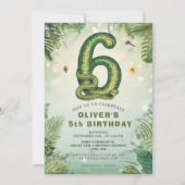 Reptile 6th Birthday Snake Boy Invitation 招待状 (正面)