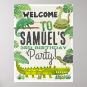 Reptile Birthdayパーソナライズされた Partyウェルカムサイン ポスター (正面)