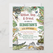 Reptile Birthday Invitation Template, Customizable 招待状 (正面)