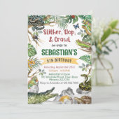 Reptile Birthday Invitation Template, Customizable 招待状 (スタンド正面)