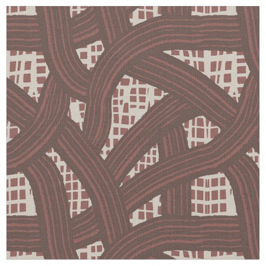 reptile Burgundy lins bold grid stripe texture dar ファブリック (クローズアップ)