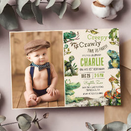 Reptile Kids 1st Birthday Photo 招待状