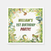 Reptile Show誕生日パーティー スタンダードカクテルナプキン (正面)