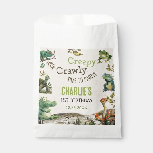 Reptile Show誕生日パーティー フェイバーバッグ (正面)