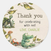 Reptile Show誕生日パーティー ラウンドシール (正面)