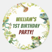 Reptile Show誕生日パーティー ラウンドシール (正面)
