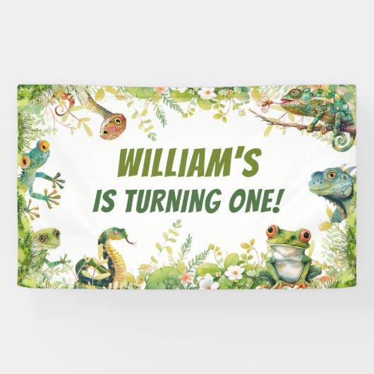Reptile Show誕生日パーティー 横断幕 (横)