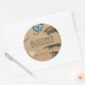 Reptile Show Birthday Partyありがとう ラウンドシール (封筒)