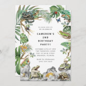 Reptile Slither Crawl Snake Turtle Birthday 招待状 (正面/裏面)