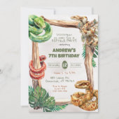Reptiles Snakes Boy Birthday Invitation 招待状 (正面)