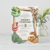 Reptiles Snakes Boy Birthday Invitation 招待状 (スタンド正面)