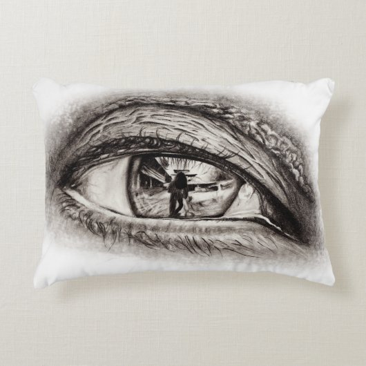 Reptilianの反射の目のスケッチのデザイン アクセントクッション (正面)
