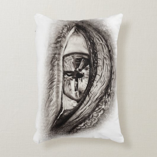 Reptilianの反射の目のスケッチのデザイン アクセントクッション (正面(垂直))
