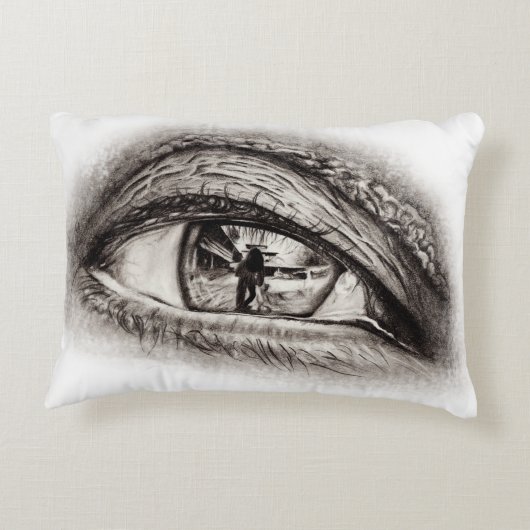 Reptilianの反射の目のスケッチのデザイン アクセントクッション (裏面)