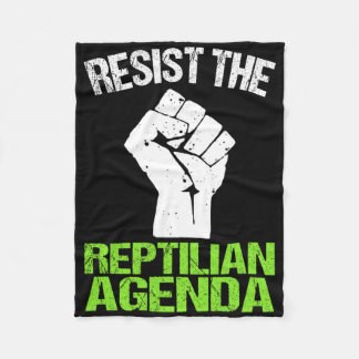 Reptilian Agenda Tシャツに抵抗する フリースブランケット