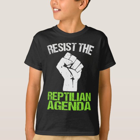 Reptilian Agenda Tシャツに抵抗する Tシャツ (正面)