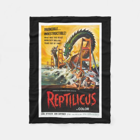 Reptilicusモンスター映画毛布 フリースブランケット (正面)