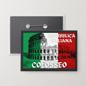 Repubblica Italiana Colosseo 缶バッジ (正面/裏面)