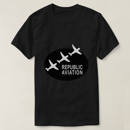 Republic Aviation Reproロゴ(Black Ver.) 精巣 Tシャツ (デザイン正面)