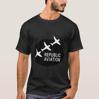 Republic Aviation Reproロゴ(Black Ver.) 精巣 Tシャツ
