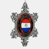 Republic of Paraguay スノーフレークピューターオーナメント (左)