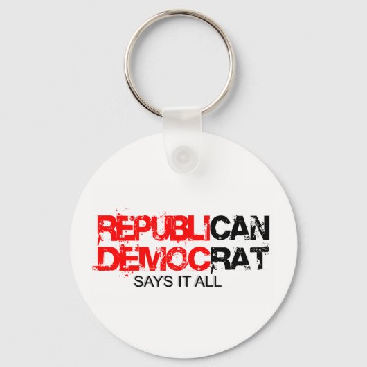 RepubliCAN - DemocRATは全てを言う キーホルダー (正面)