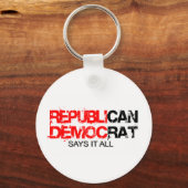 RepubliCAN - DemocRATは全てを言う キーホルダー (正面)
