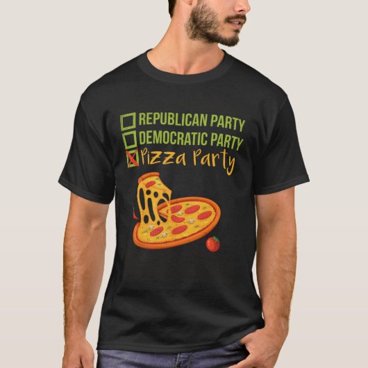 Republican Democratic vs Pizza Party   Pizza Tシャツ (正面)