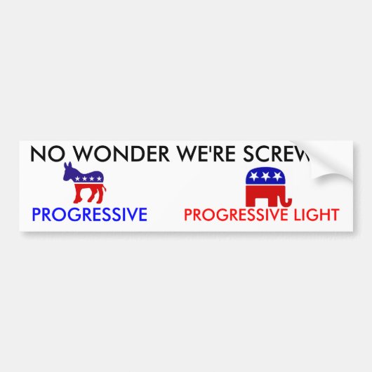 Republican_elephantの民主党ろば、WOND無し… バンパーステッカー (正面)